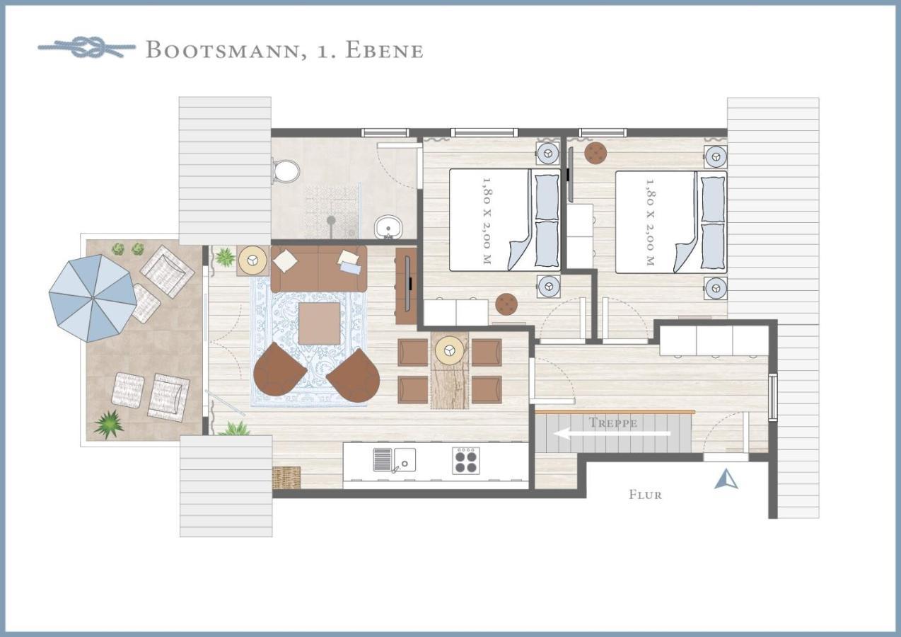 Ferienwohnung Bootsmann 랑에오그 외부 사진